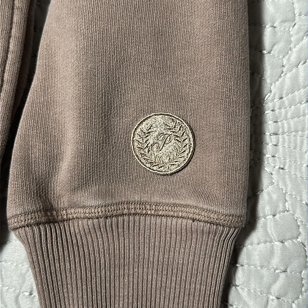 Victoria Secret Pink Oversized 1/4 Zip Cropped Sweatshirt, EUC, Size Medium - Picture 6 of 10